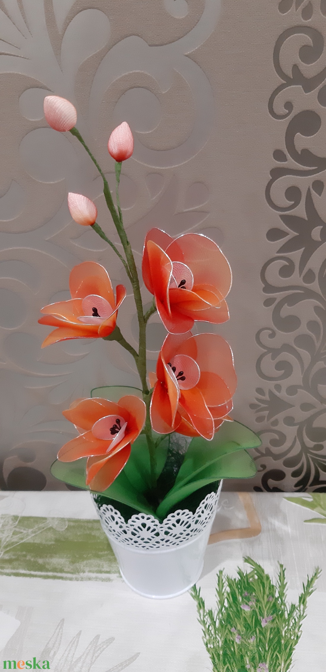Narancssárga orchidea - otthon & életmód - dekoráció - virágdísz és tartó - csokor & virágdísz - Meska.hu Narancssárga orchidea - otthon & életmód - dekoráció - virágdísz és tartó - csokor & virágdísz - Meska.hu