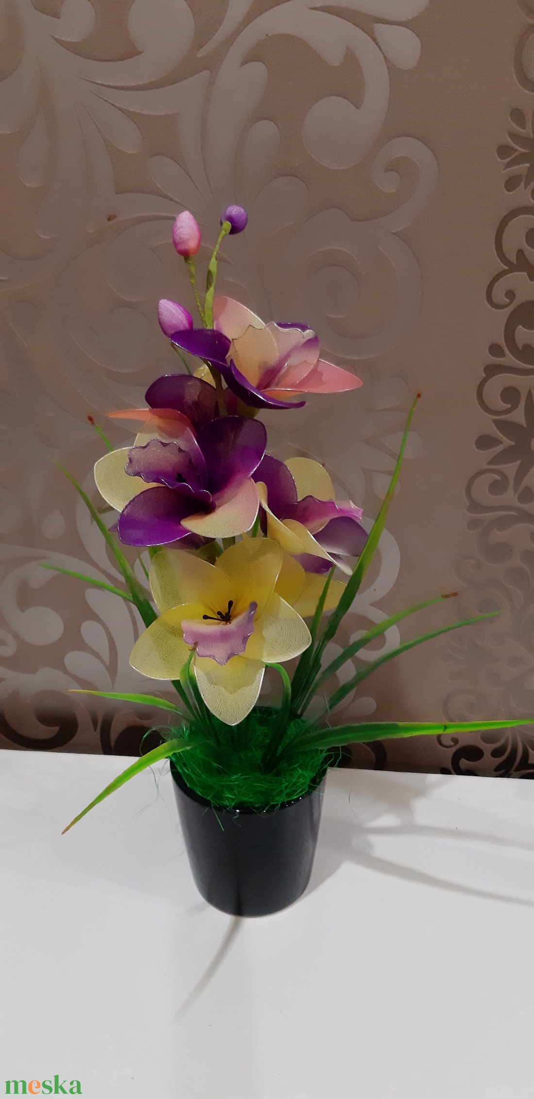 Harisnyavirág orchidea - otthon & lakás - dekoráció - virágdísz és tartó - csokor & virágdísz - Meska.hu