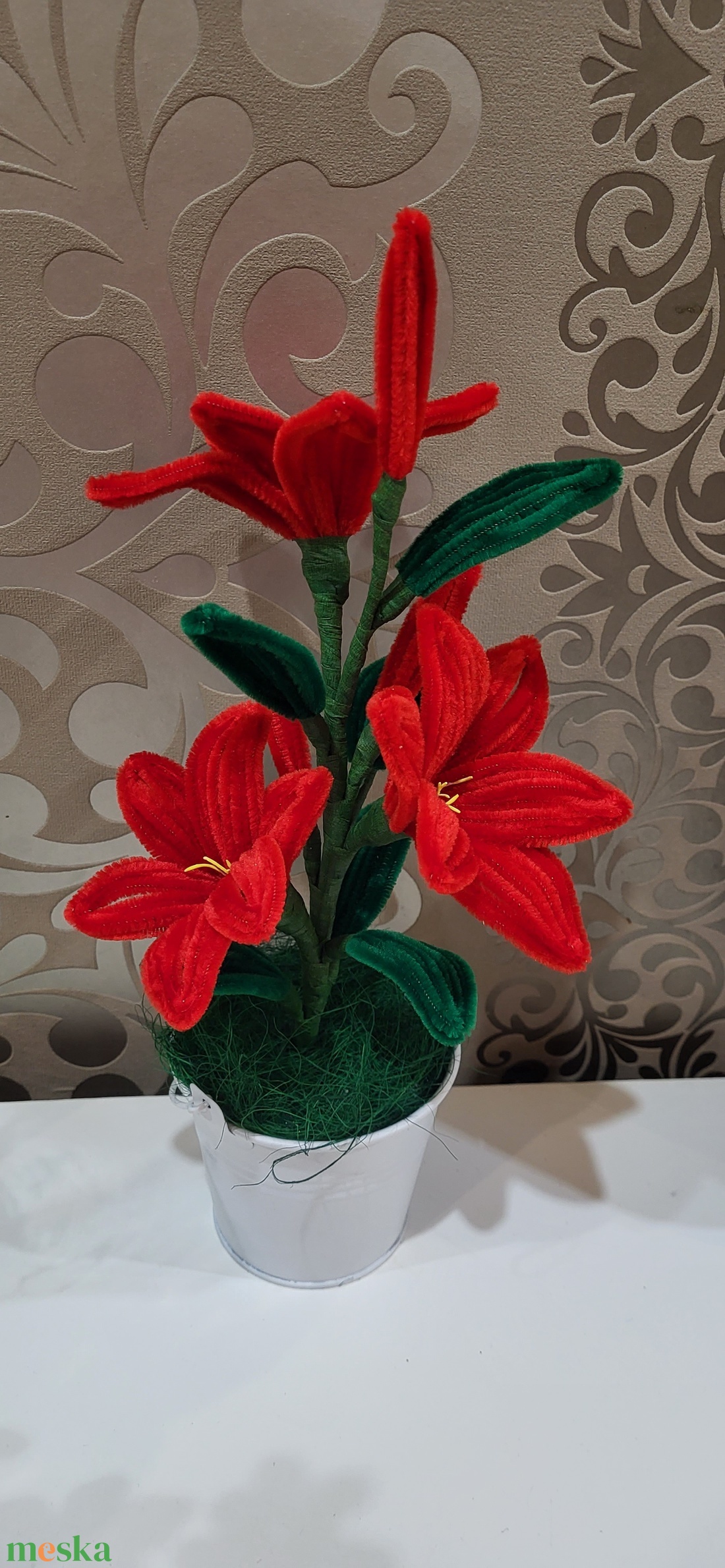Liliom zseniliából  - otthon & életmód - dekoráció - virágdísz és tartó - csokor & virágdísz - Meska.hu