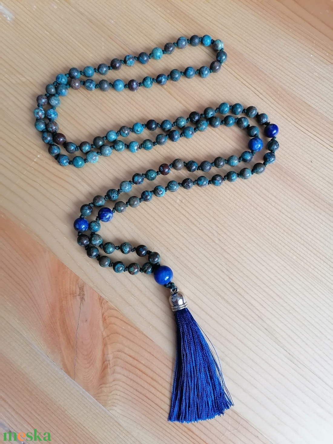 Jáspis és lapis lazuli málá, 108 szem, füzér , mala akciós termékkép 1