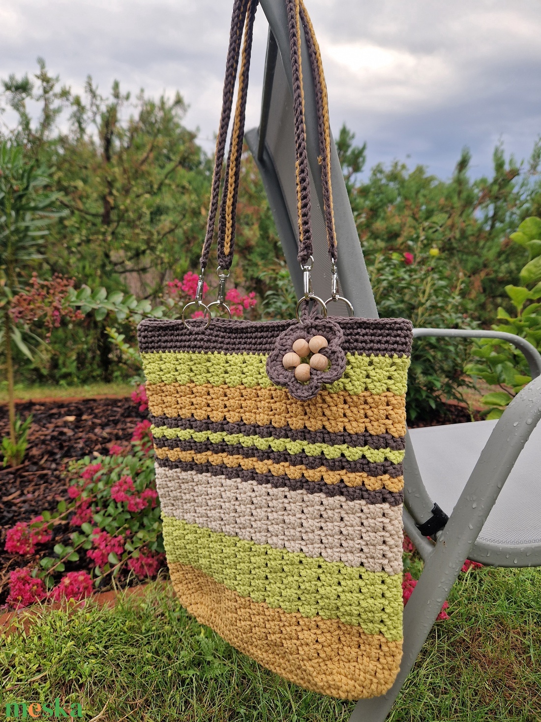 Tavaszi boho táska - táska & tok - bevásárlás & shopper táska - kenyeres zsák - Meska.hu