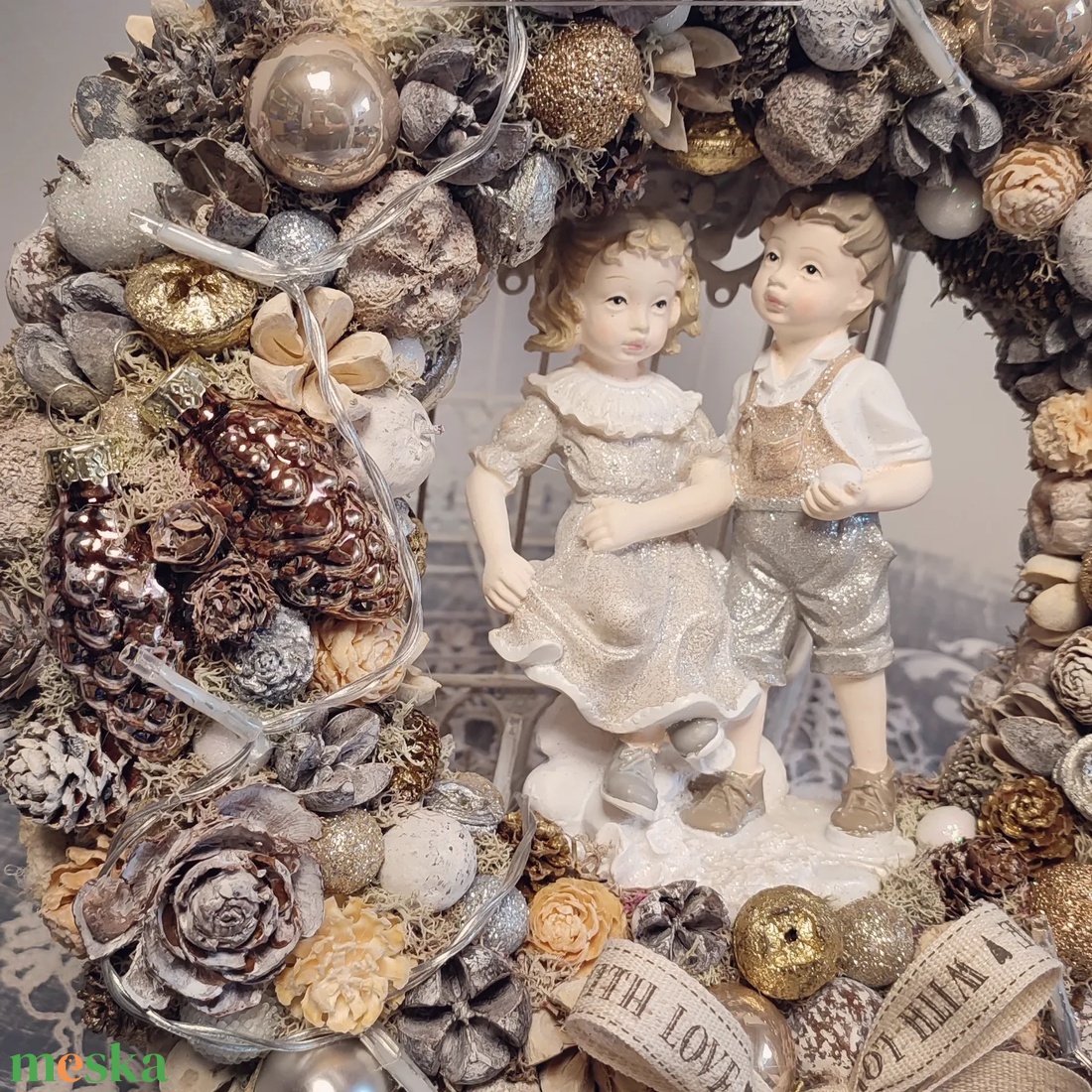 Téli ajtódísz - otthon & életmód - dekoráció - ajtó- és ablak dekoráció - ajtódísz & kopogtató - Meska.hu