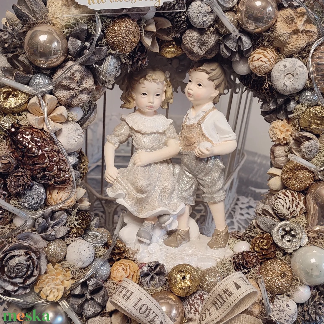 Téli ajtódísz - otthon & életmód - dekoráció - ajtó- és ablak dekoráció - ajtódísz & kopogtató - Meska.hu