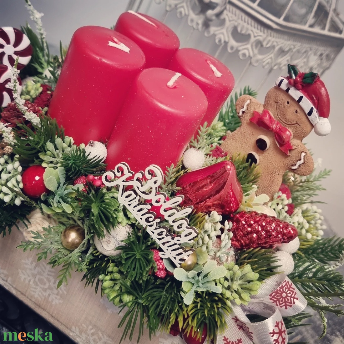 Szánkós adventi asztaldísz - karácsony - adventi díszek - adventi asztaldísz - Meska.hu