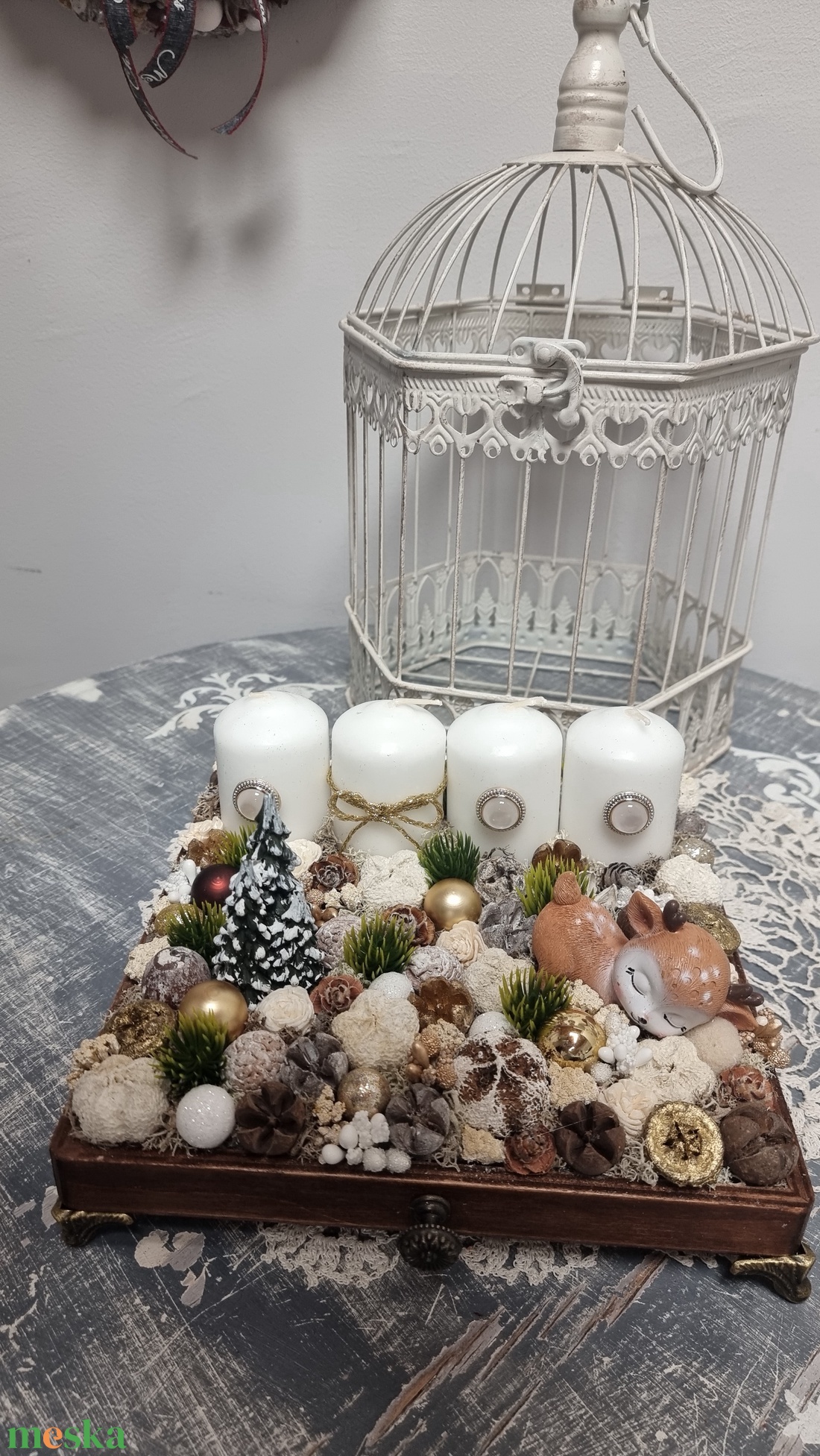 Adventi tálca - karácsony - adventi díszek - adventi asztaldísz - Meska.hu