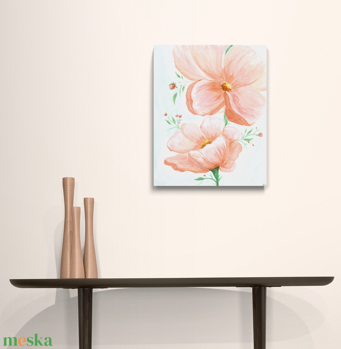 Bazsarózsapár kép, Art print eredeti festmény alapján, limitált kiadás többféle méretben  - otthon & életmód - dekoráció - kép & falikép - kép & falikép - Meska.hu