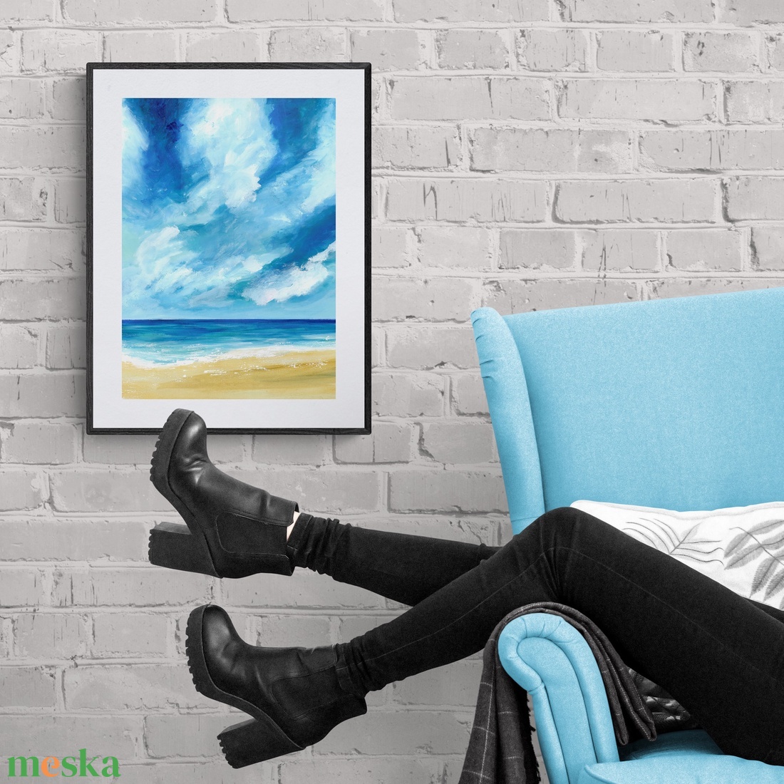 Boldog tengerpart festmény, Art print eredeti festményem alapján, különböző méretek, modern otthoni dekor - otthon & lakás - dekoráció - kép & falikép - művészi nyomat - Meska.hu Boldog tengerpart festmény, Art print eredeti festményem alapján, különböző méretek, modern otthoni dekor - otthon & lakás - dekoráció - kép & falikép - művészi nyomat - Meska.hu