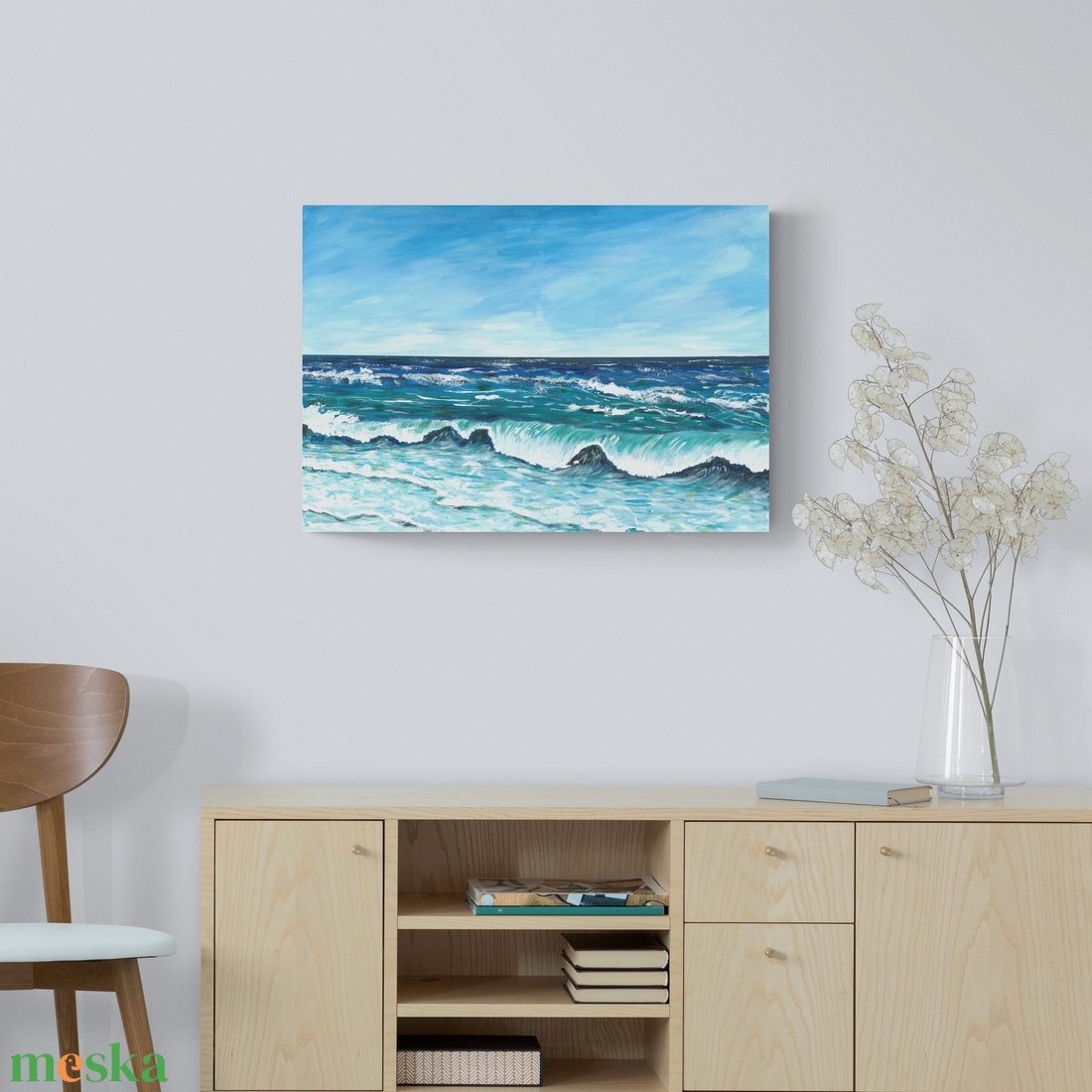 Hullámzó nyári tengerparti festmény - eredeti festményem art print változata. Limitált kiadás - otthon & életmód - dekoráció - kép & falikép - kép & falikép - Meska.hu