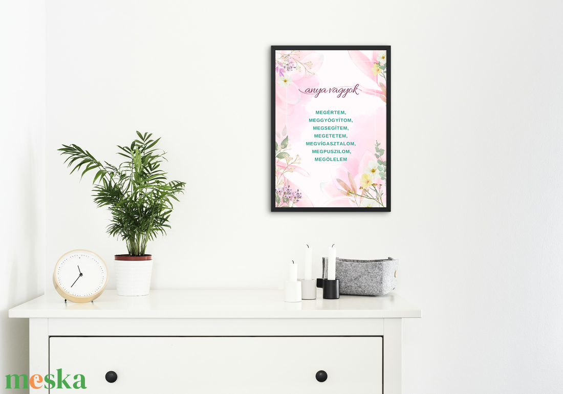 Anya vagyok - Különleges inspirációs festmény anyukáknak. Motivációs kép szeretettel kismamáknak, anyukáknak - művészet - grafika & illusztráció - művészi nyomat - Meska.hu