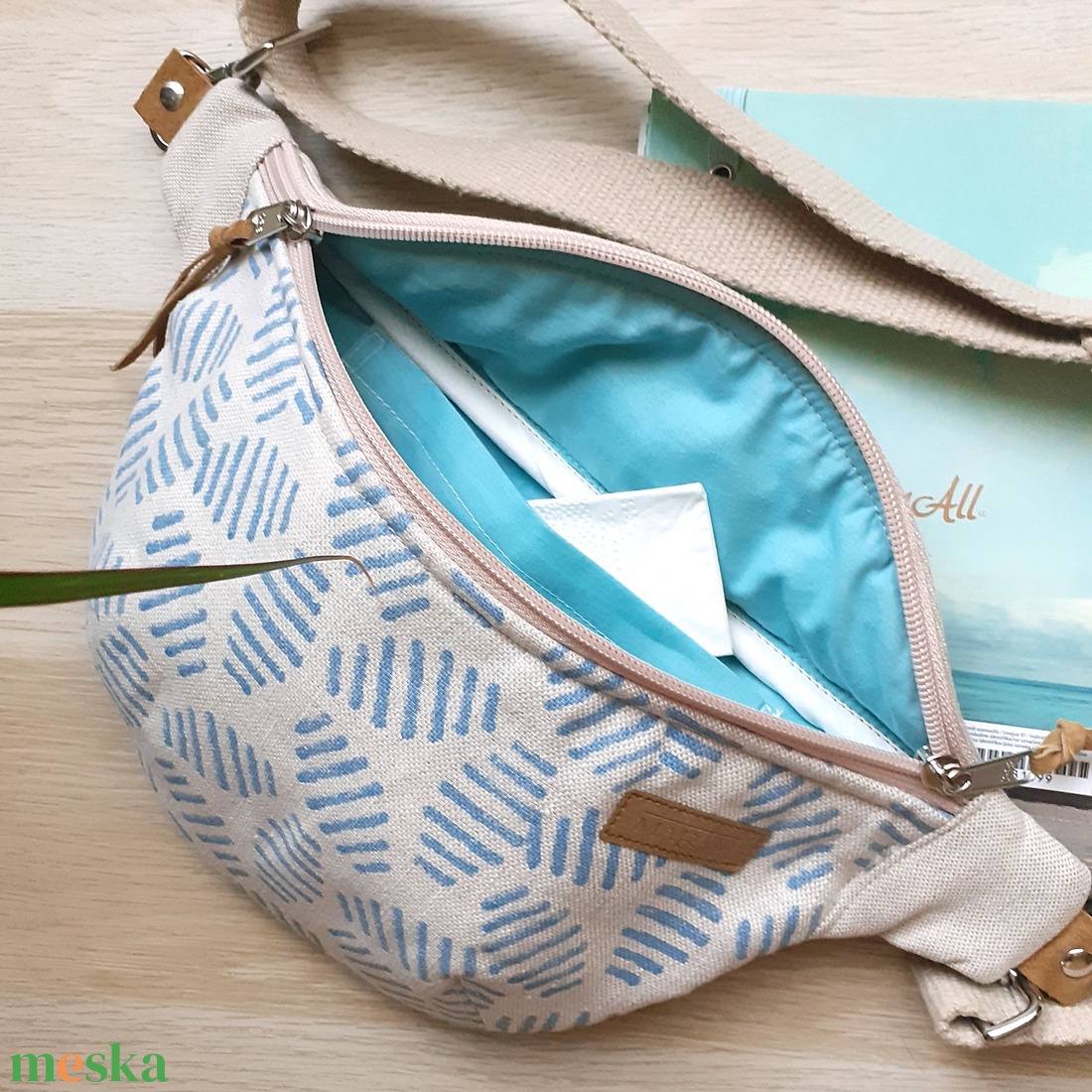 Türkizkék, mintás lenvászon Övtáska, Kistáska, Crossbody - táska & tok - övtáska - Meska.hu Türkizkék, mintás lenvászon Övtáska, Kistáska, Crossbody - táska & tok - övtáska - Meska.hu