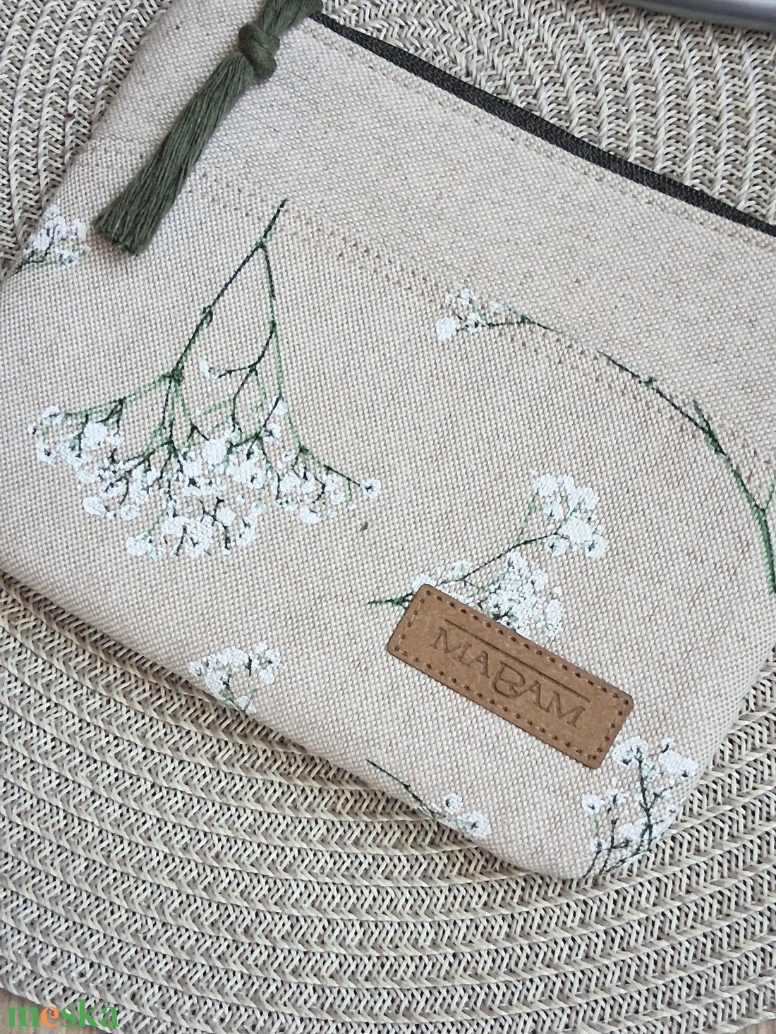 Rezgővirágos,  női lapos neszesszer, tok - táska & tok - neszesszer - Meska.hu