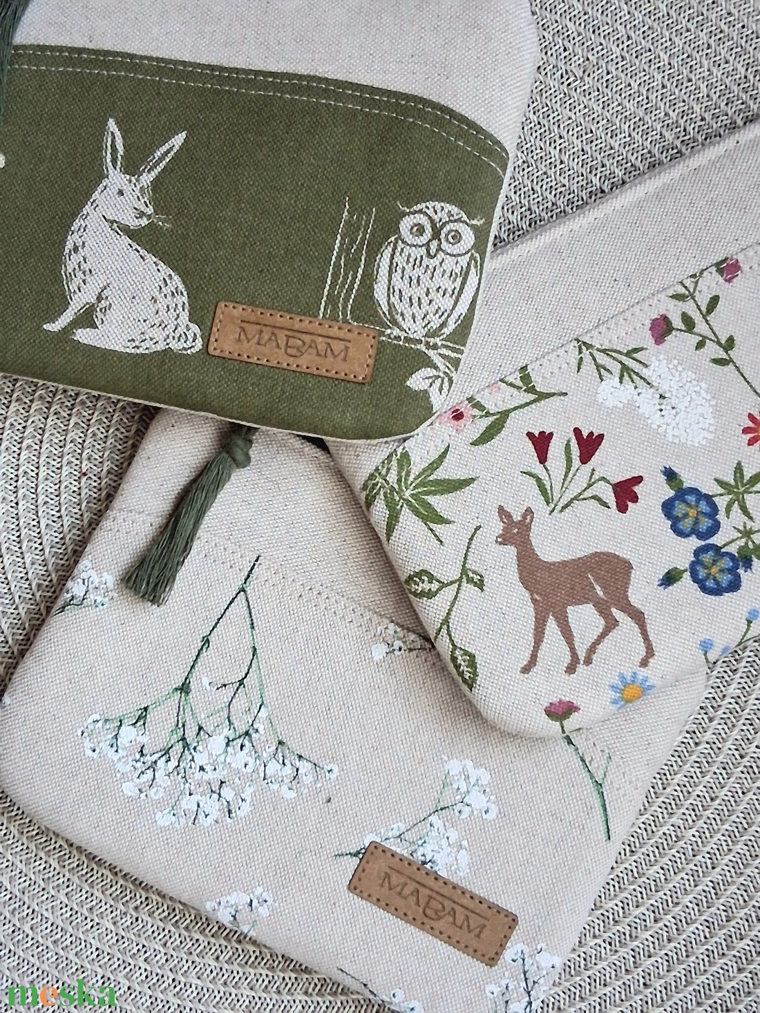 Rezgővirágos,  női lapos neszesszer, tok - táska & tok - neszesszer - Meska.hu