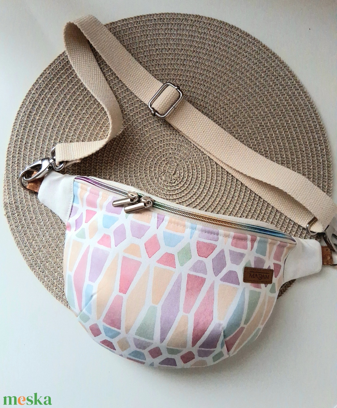 Mozaik mintás Övtáska, Kistáska, Crossbody, pasztell színekben  - táska & tok - övtáska - Meska.hu