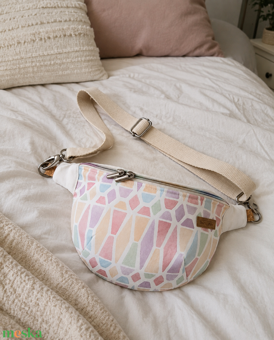 Mozaik mintás Övtáska, Kistáska, Crossbody, pasztell színekben  - táska & tok - övtáska - Meska.hu