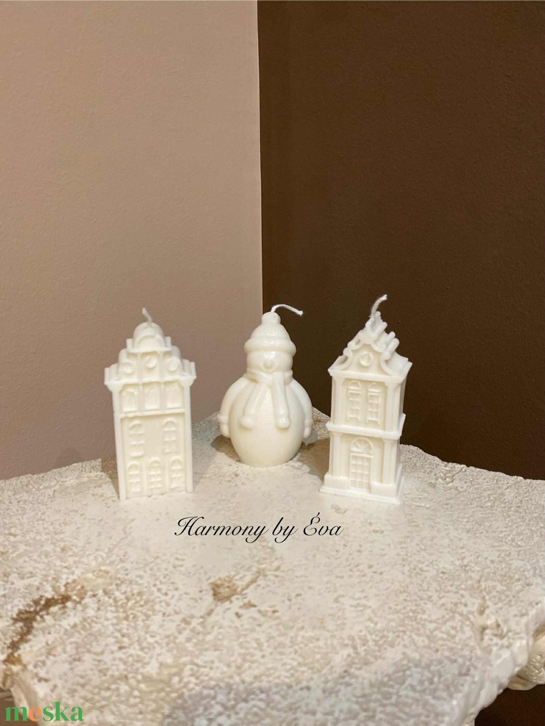 Diótörő, maci, oszlop gyertya, házikók - esküvő - dekoráció - gyertya & gyertyatartó - Meska.hu