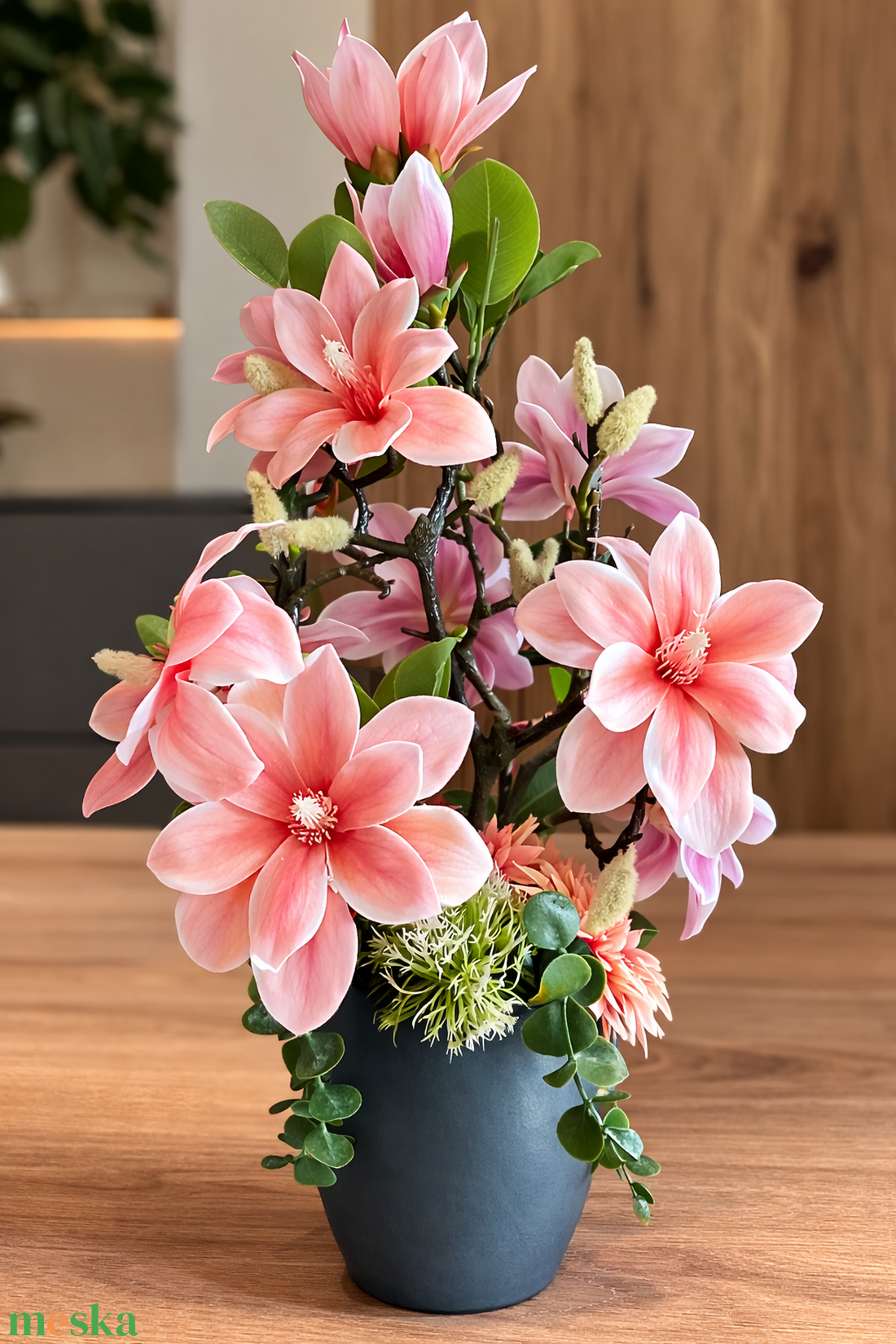 Magnólia asztali dísz kaspóban  - otthon & életmód - dekoráció - asztal és polc dekoráció - asztaldísz - Meska.hu