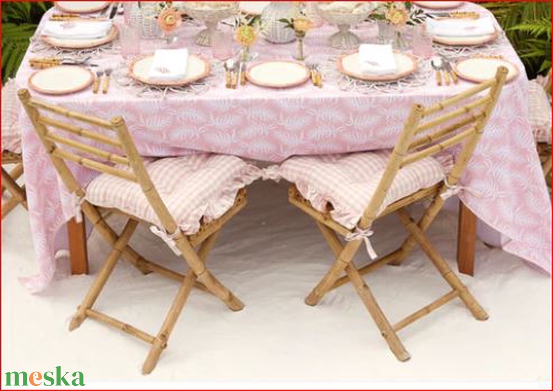 Vintage fodros székpárna megkötővel - Vichy Karo - Shabby Chic - otthon & életmód - lakástextil - párna & párnahuzat - Meska.hu