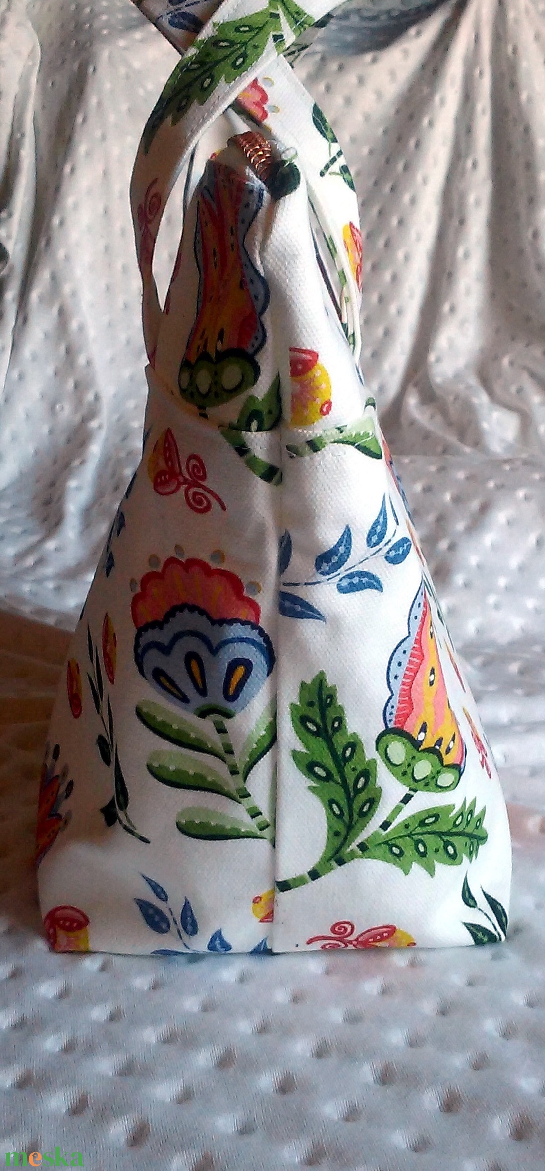 Ecobag - kézitáska, uzsonnás táska -vállon átvehető kivitelben is rendelhető- Mezei virágok - táska & tok - kézitáska & válltáska - vállon átvethető táska - Meska.hu