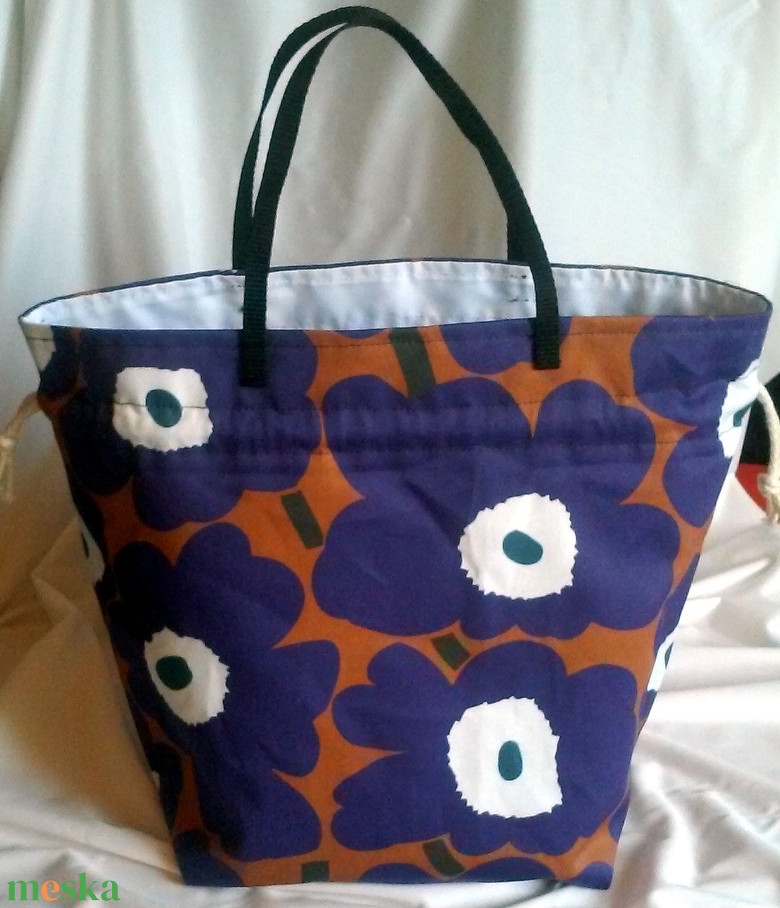 Divatos- Lunch bag -  Uzsonnás táska - Kistáska- Wet bag vízálló béléssel -Marimekko Big Poppy - táska & tok - uzsonna- & ebéd tartó - ebéd tasak, doboz - Meska.hu