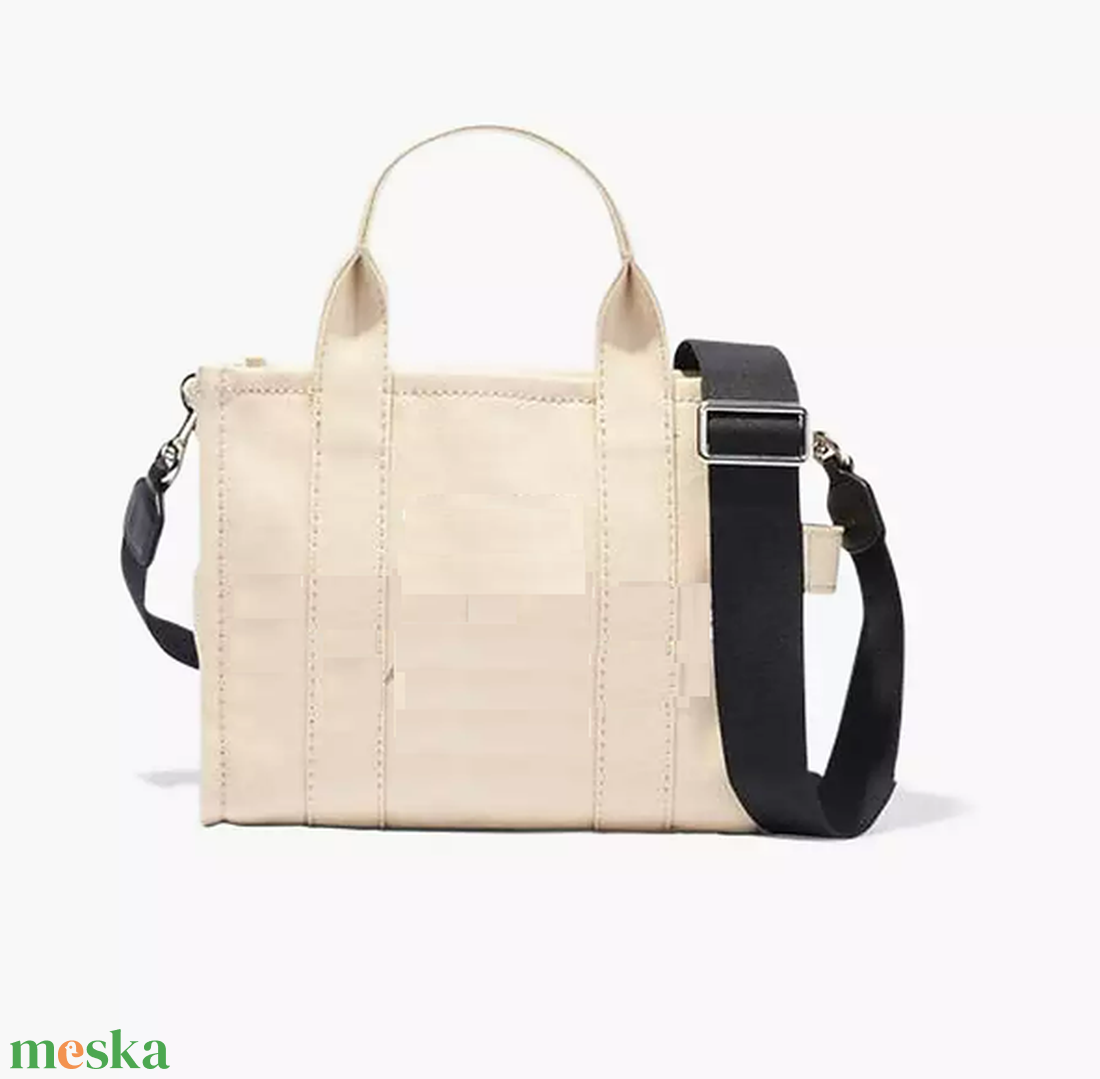 City bag- canvasz vászon kistáska- vállon át is hordható pánttal - bézs színben is - táska & tok - kézitáska & válltáska - vállon átvethető táska - Meska.hu