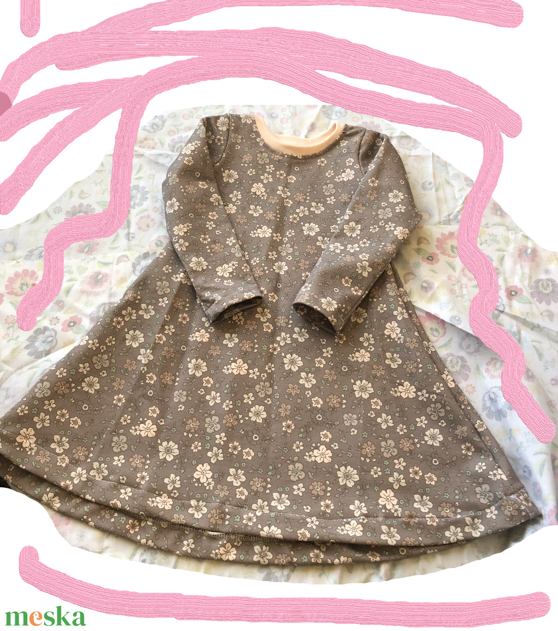 Dizájner pamutdzsörzé kisruha több méretben - 80-140- es méret - Retro Flowers Dark Brown - ruha & divat - babaruha & gyerekruha - ruha - Meska.hu Dizájner pamutdzsörzé kisruha több méretben - 80-140- es méret - Retro Flowers Dark Brown - ruha & divat - babaruha & gyerekruha - ruha - Meska.hu