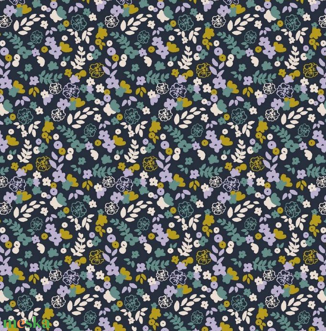 Dizájner pamutdzsörzé kisruha több méretben -  80-150- es méret - Retro Flowers Garden - ruha & divat - babaruha & gyerekruha - ruha - Meska.hu