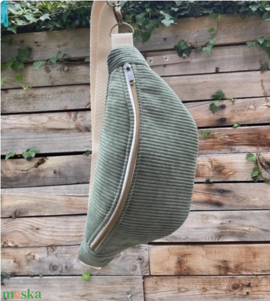 Minimalist kordbársony  cross-body/övtáska - Hip Bag - khaki, egyéb színekben is- vízálló béléssel is  - táska & tok - hátizsák - hátizsák - Meska.hu