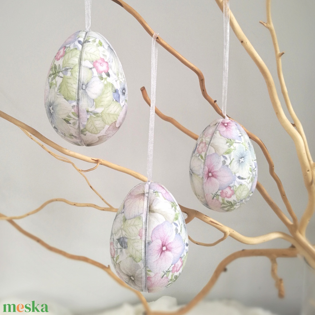 Virágos húsvéti tojás dísz  - otthon & lakás - dekoráció - fali és függő dekoráció - függődísz - Meska.hu