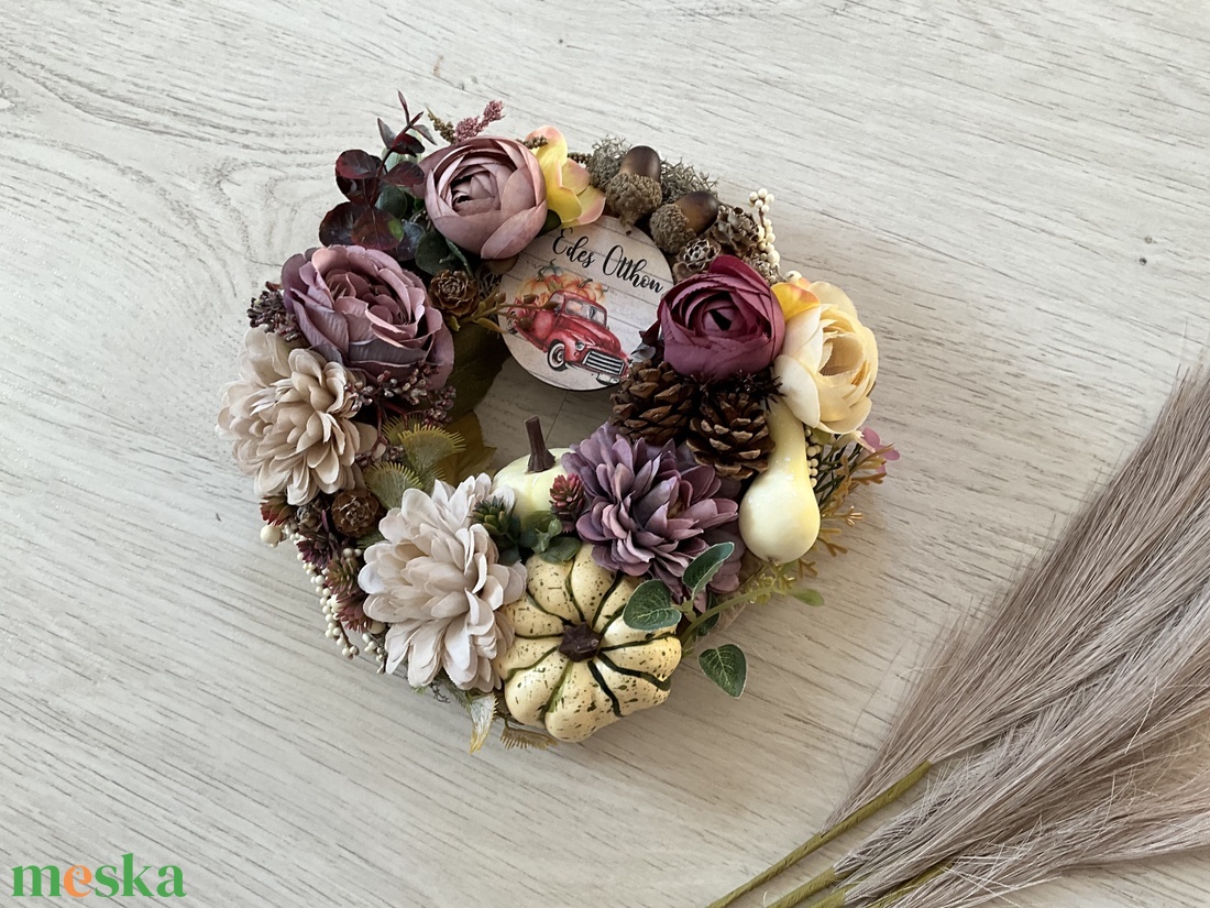 Őszi ajtódísz 22 cm átmérőjű - otthon & életmód - dekoráció - ajtó- és ablak dekoráció - ajtódísz & kopogtató - Meska.hu