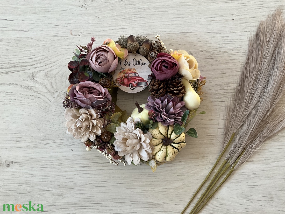 Őszi ajtódísz 22 cm átmérőjű - otthon & életmód - dekoráció - ajtó- és ablak dekoráció - ajtódísz & kopogtató - Meska.hu