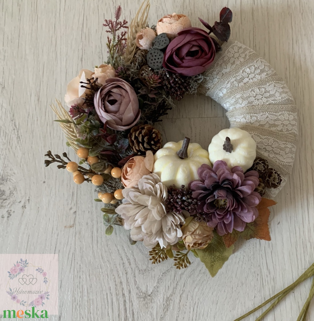 Őszi ajtódísz 22 cm átmérőjű - otthon & életmód - dekoráció - ajtó- és ablak dekoráció - ajtódísz & kopogtató - Meska.hu