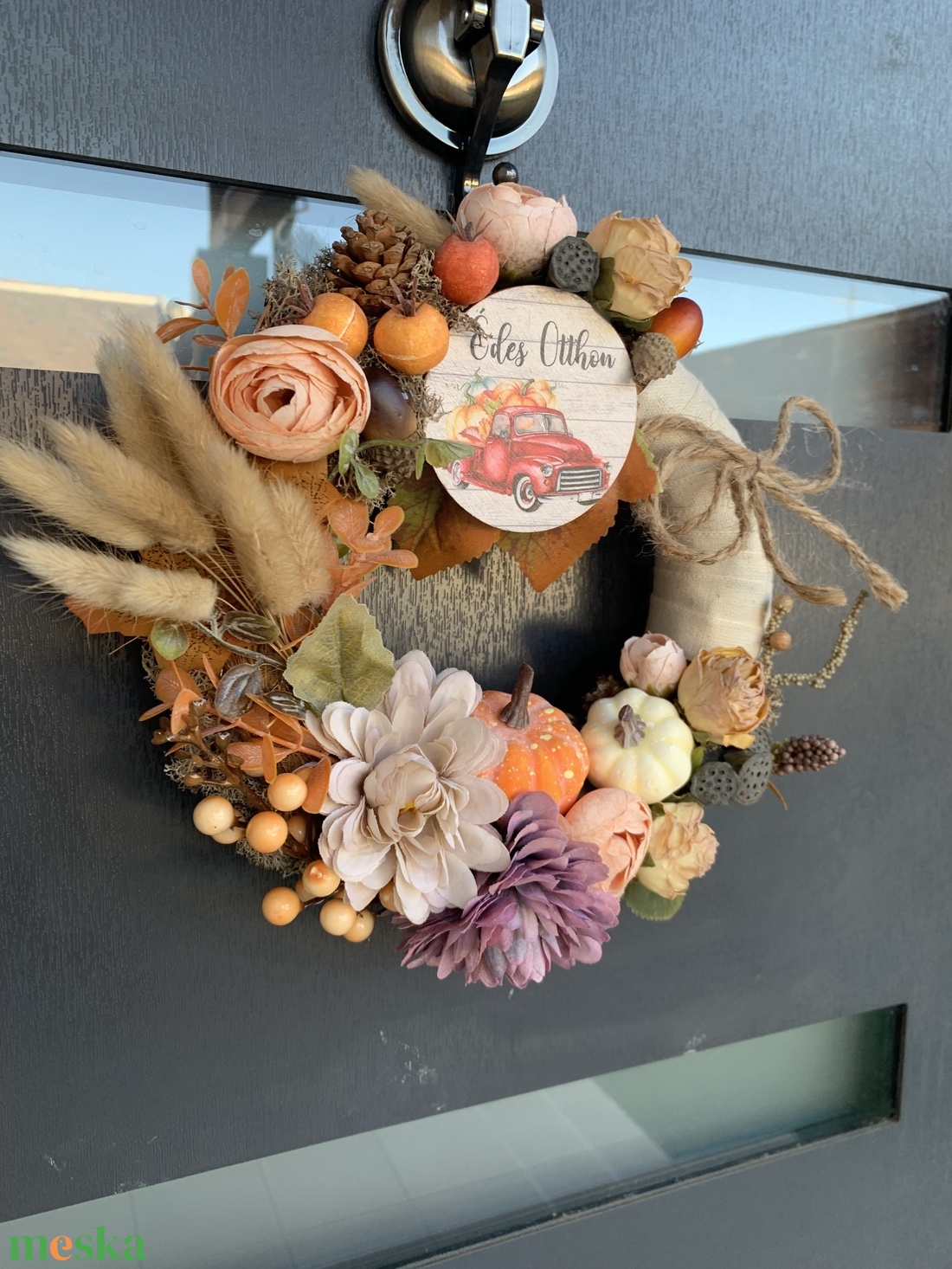 Őszi ajtódísz 22 cm - otthon & életmód - dekoráció - ajtó- és ablak dekoráció - ajtódísz & kopogtató - Meska.hu