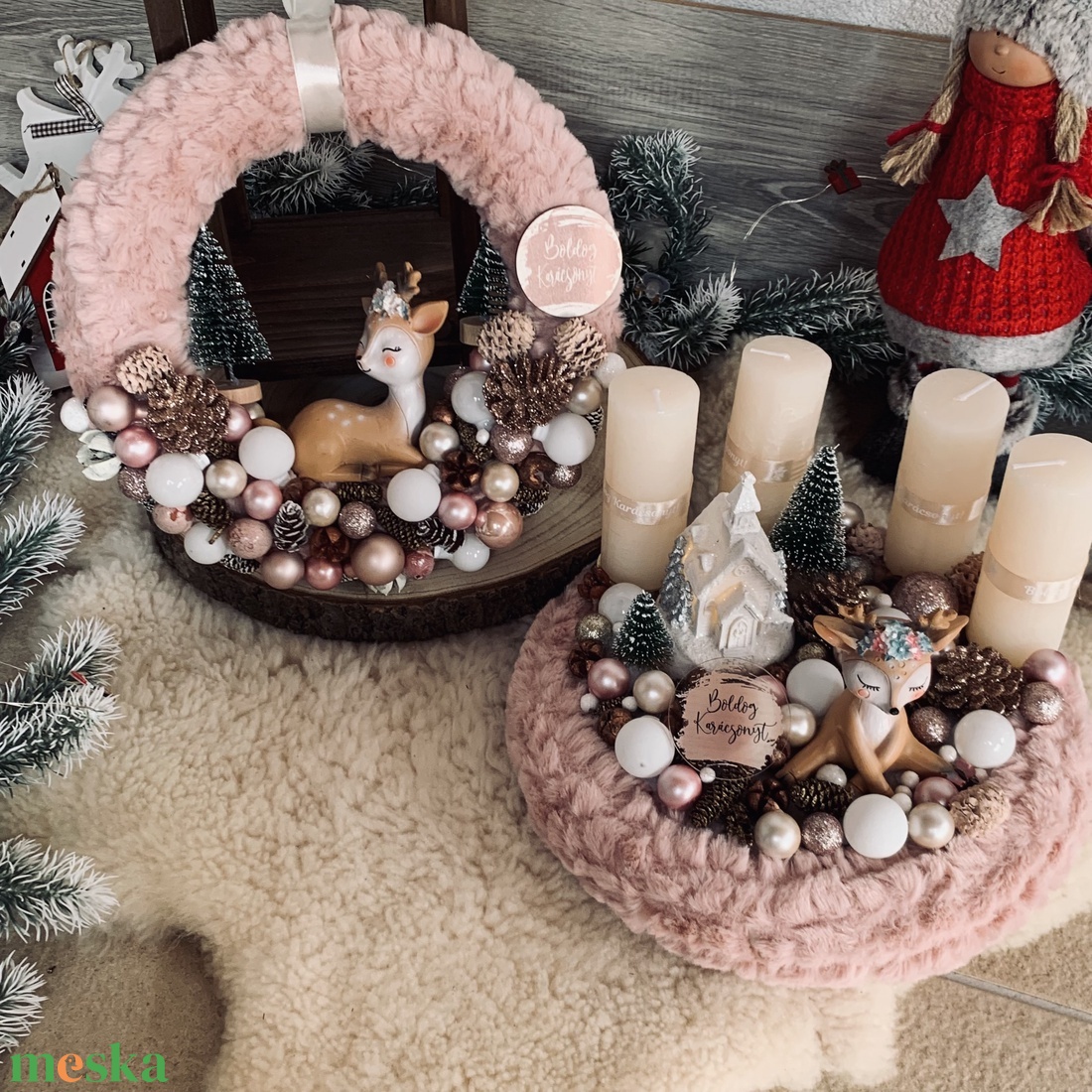 Adventi őzikés szett - karácsony - adventi díszek - adventi asztaldísz - Meska.hu Adventi őzikés szett - karácsony - adventi díszek - adventi asztaldísz - Meska.hu