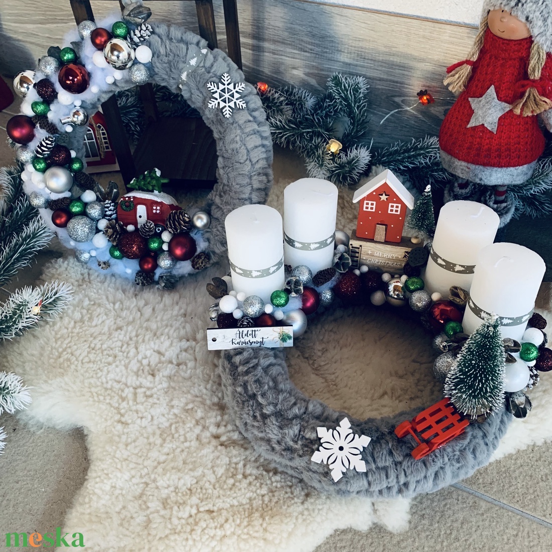 Karácsonyi házikós adventi szett - karácsony - adventi díszek - adventi asztaldísz - Meska.hu Karácsonyi házikós adventi szett - karácsony - adventi díszek - adventi asztaldísz - Meska.hu