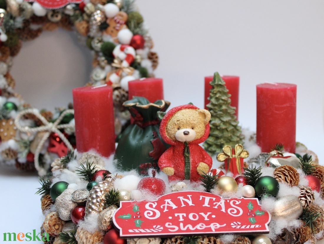 Mikulás játékboltja adventi koszorú - karácsony - adventi díszek - adventi asztaldísz - Meska.hu