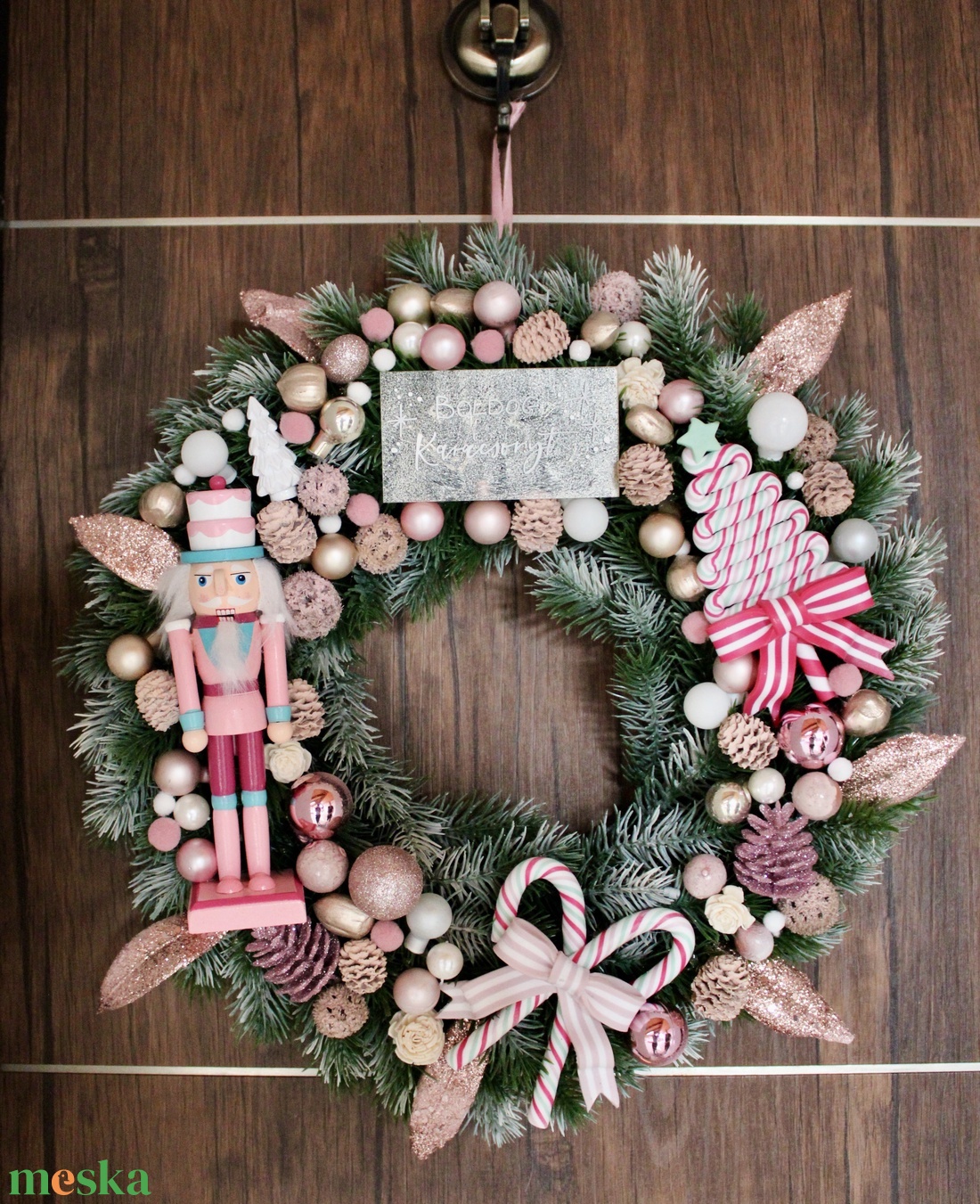 Diótörő bohém ajtódísz - karácsony - adventi díszek - adventi asztaldísz - Meska.hu