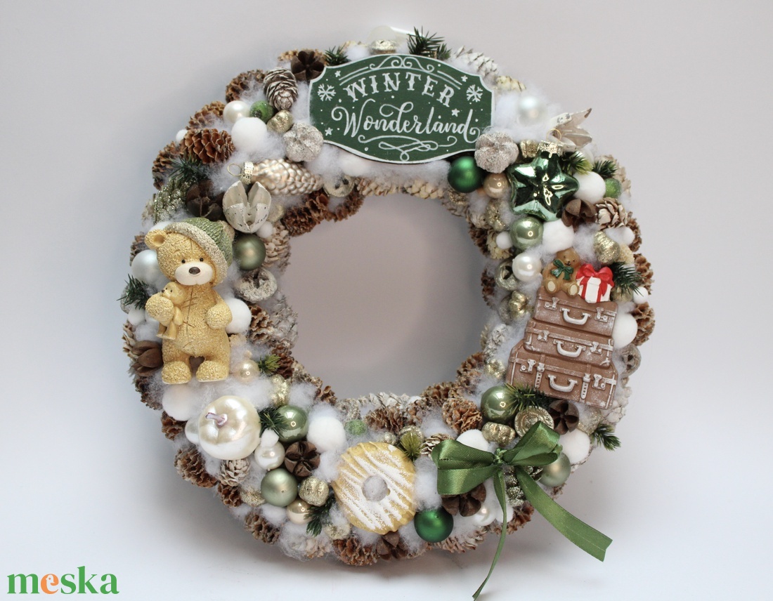 Macis karácsonyi ajtódísz - karácsony - adventi díszek - adventi asztaldísz - Meska.hu