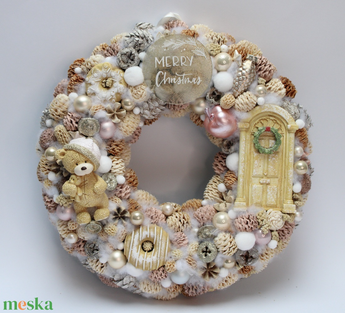 Macis karácsonyi ajtódísz - karácsony - adventi díszek - adventi asztaldísz - Meska.hu