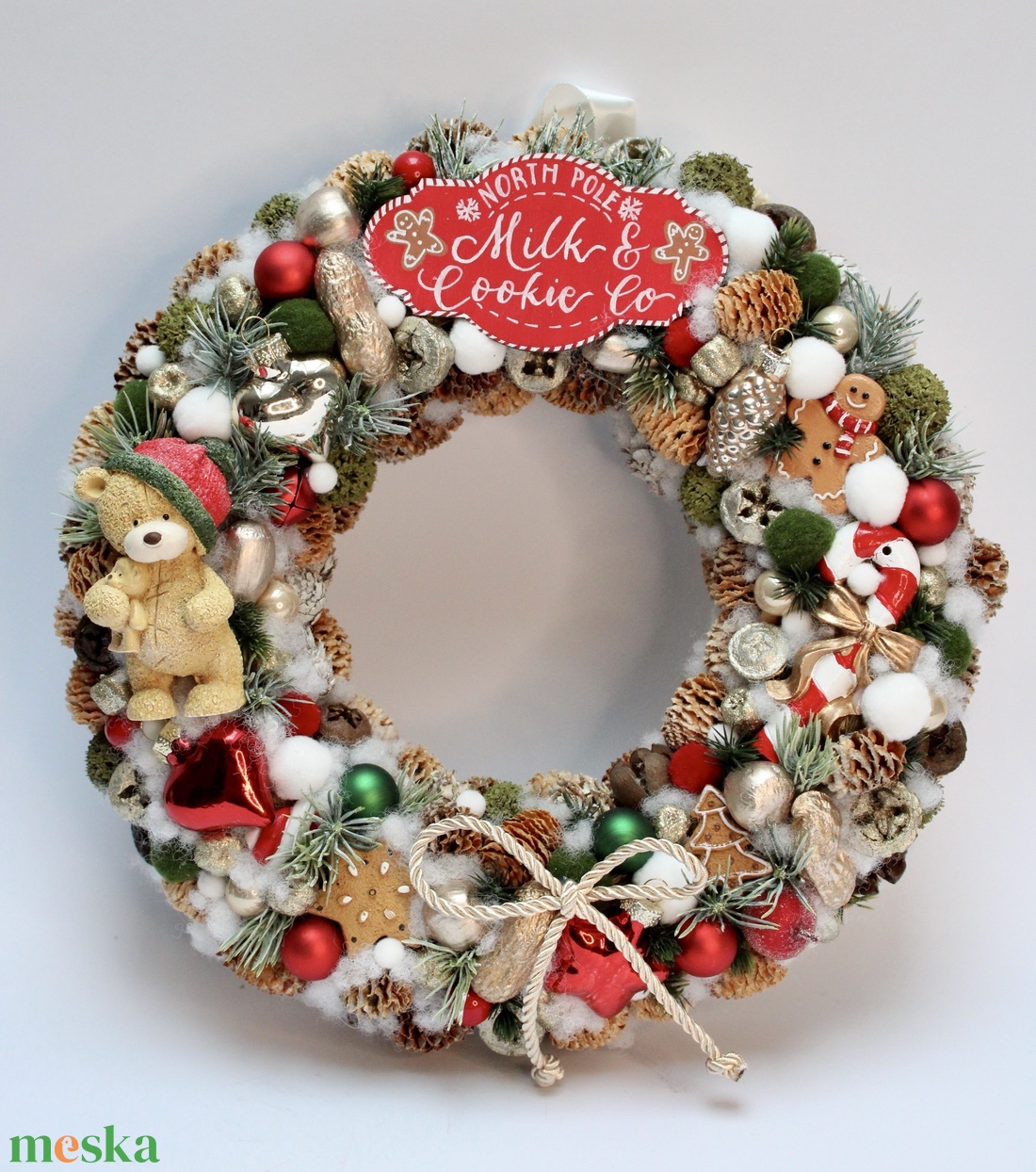 Macis karácsonyi ajtódísz - karácsony - adventi díszek - adventi asztaldísz - Meska.hu