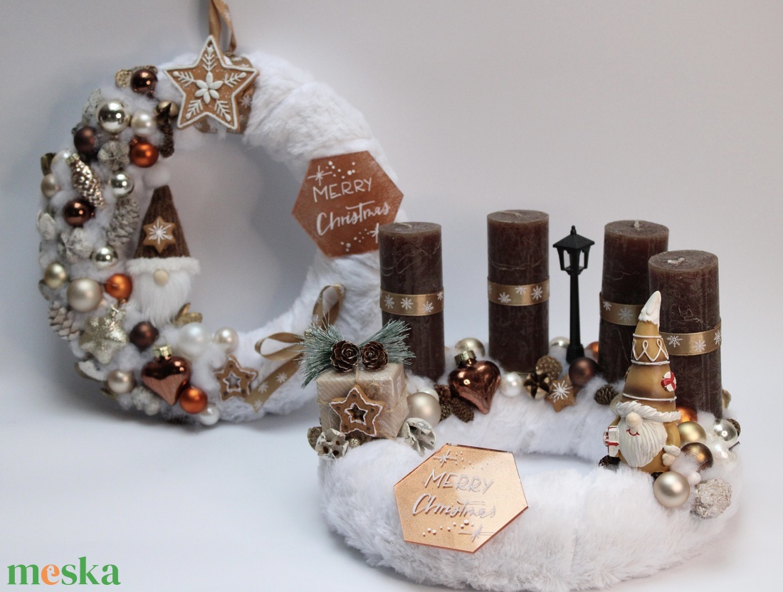 Mzeskalács manó szett - karácsony - adventi díszek - adventi asztaldísz - Meska.hu
