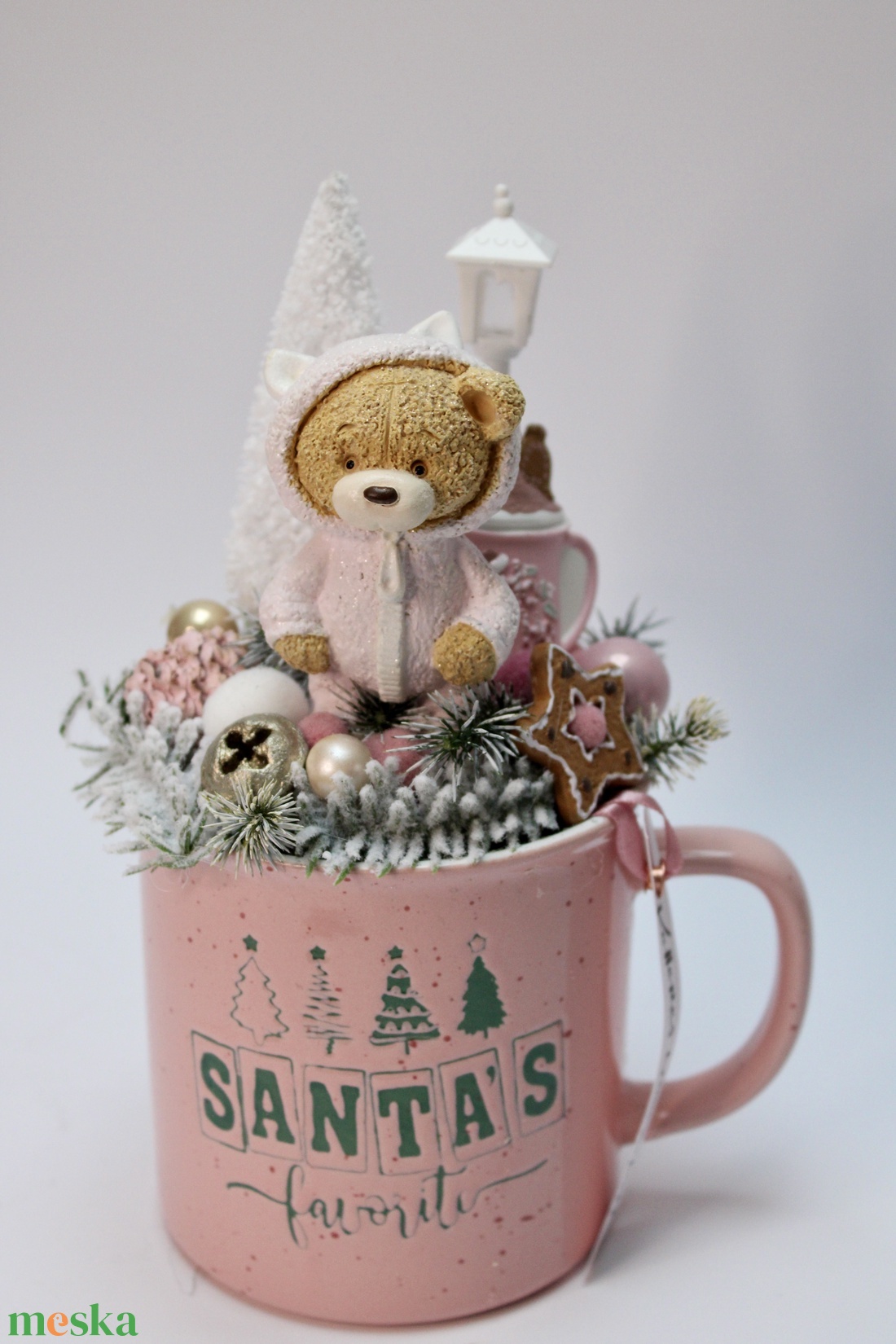 Macis bögrés dekoráció - karácsony - adventi díszek - adventi asztaldísz - Meska.hu