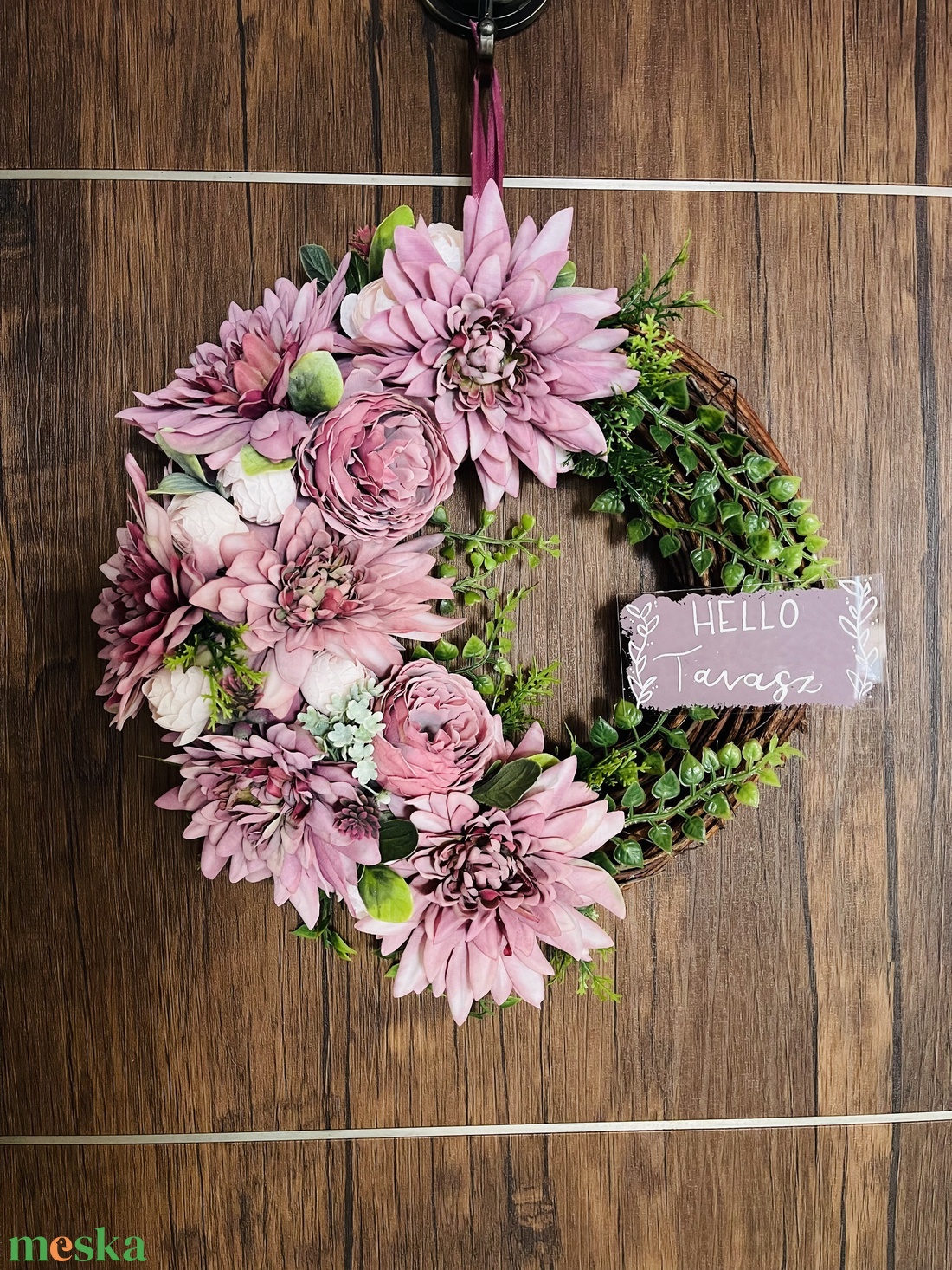 Tavaszi ajtódísz 30 cm-es - karácsony - adventi díszek - adventi asztaldísz - Meska.hu