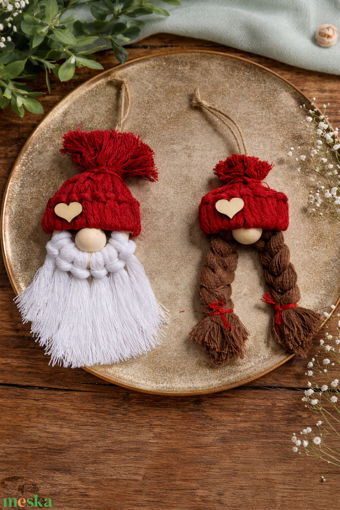 Makramé manópár - otthon & életmód - dekoráció - fali és függő dekoráció - függődísz - Meska.hu