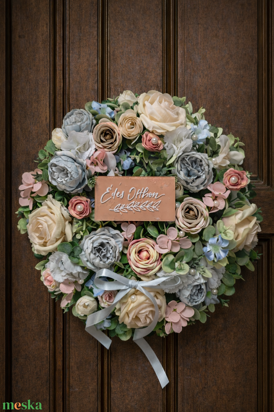 Tavaszi ajtódísz 35 cm-es pasztell - otthon & életmód - dekoráció - ajtó- és ablak dekoráció - ajtódísz & kopogtató - Meska.hu