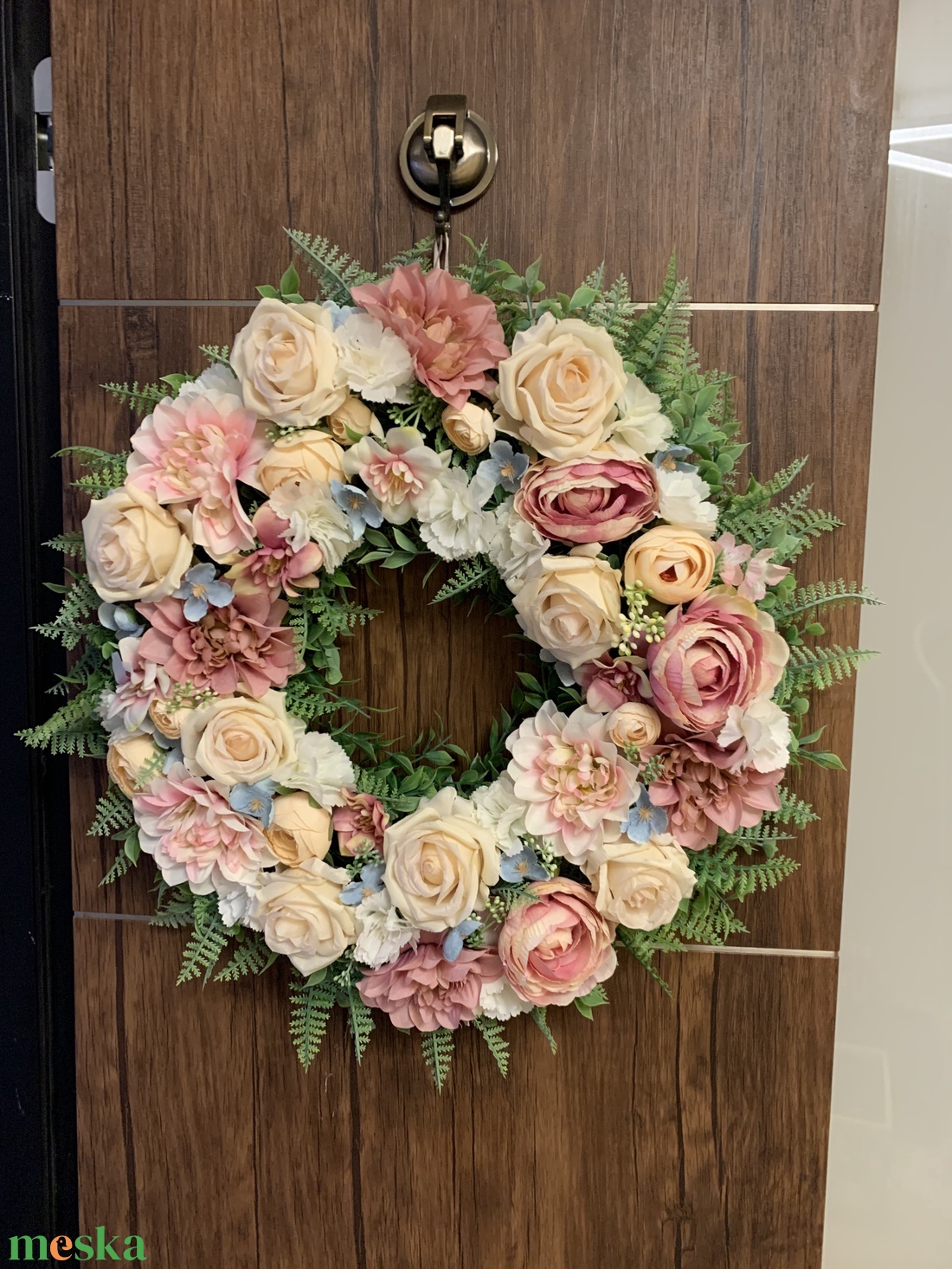 Tavaszi ajtódísz 50 cm-es pasztell - otthon & életmód - dekoráció - ajtó- és ablak dekoráció - ajtódísz & kopogtató - Meska.hu