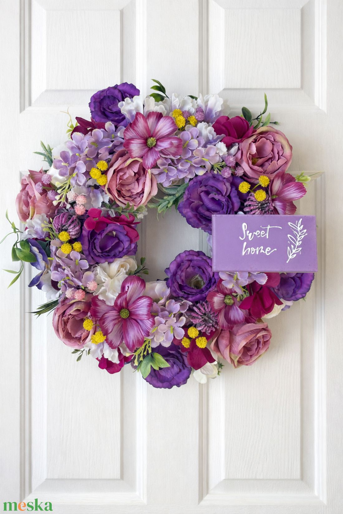 Tavaszi ajtódísz 35 cm-es élénk - otthon & életmód - dekoráció - ajtó- és ablak dekoráció - ajtódísz & kopogtató - Meska.hu