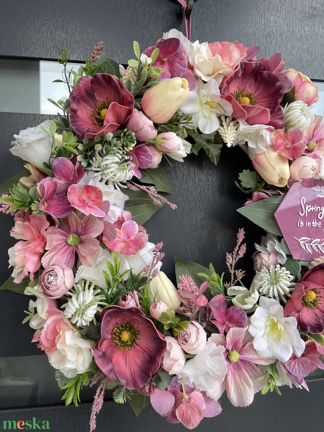 Tavaszi ajtódísz 35 cm-es - otthon & életmód - dekoráció - ajtó- és ablak dekoráció - ajtódísz & kopogtató - Meska.hu