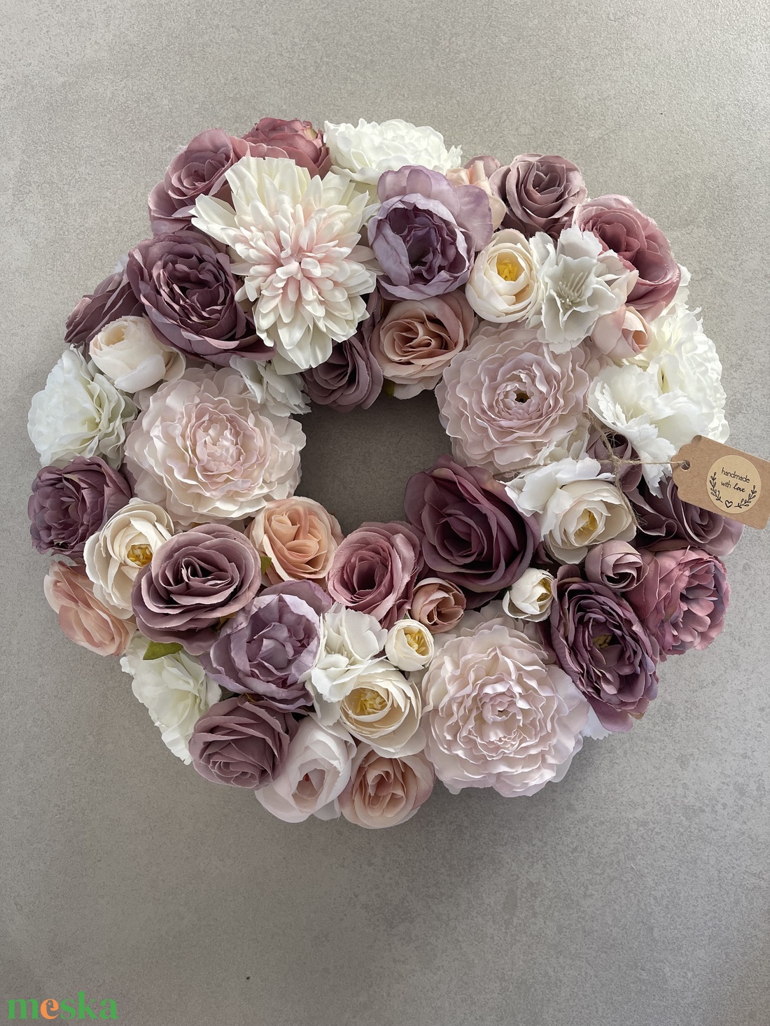 Tavaszi pasztell lila álom 36 cm-es - otthon & életmód - dekoráció - ajtó- és ablak dekoráció - ajtódísz & kopogtató - Meska.hu