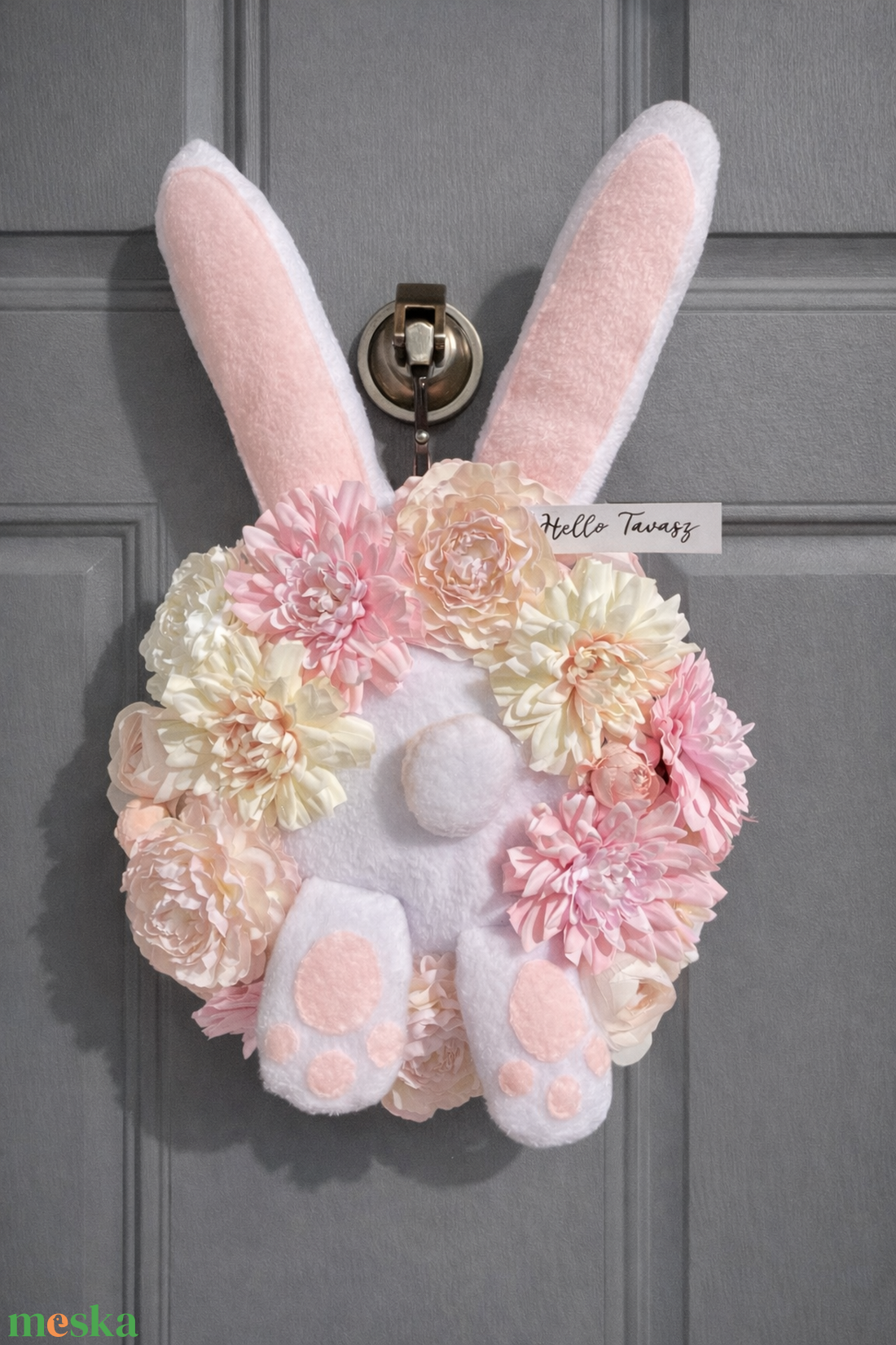 Húsvéti nyuszis ajtódísz 30 cm-es DIY box opció - otthon & életmód - dekoráció - ajtó- és ablak dekoráció - ajtódísz & kopogtató - Meska.hu