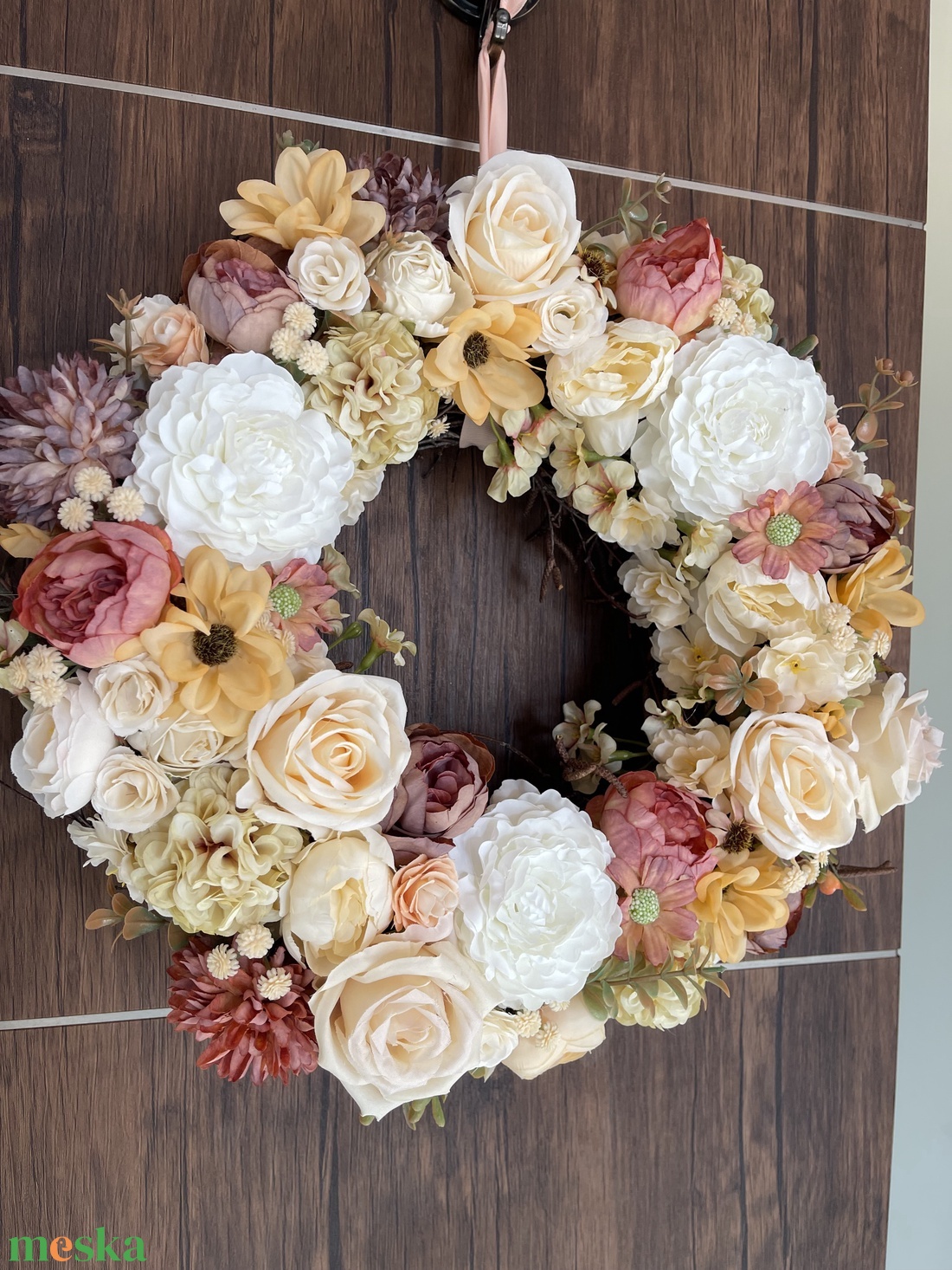 Tavaszi ajtódísz 38 cm-es Örök romantikus - otthon & életmód - dekoráció - ajtó- és ablak dekoráció - ajtódísz & kopogtató - Meska.hu